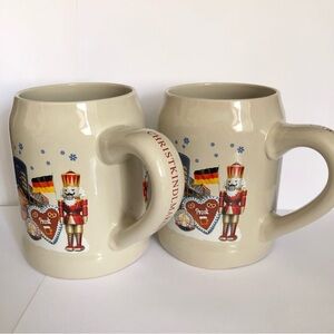 2 Christkindlmarket ceramic beer steins Chicago market skyline nutcracker